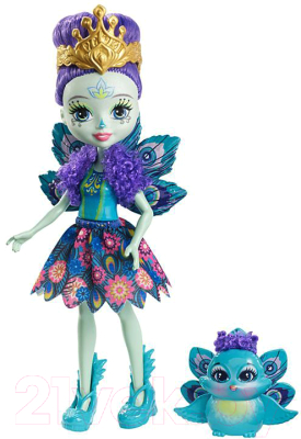 Кукла с аксессуарами Mattel Enchantimals Пэтти Павлин с питомцем / DYC76