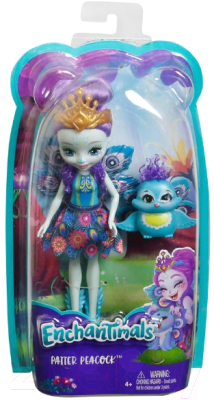 Кукла с аксессуарами Mattel Enchantimals Пэтти Павлин с питомцем / DYC76