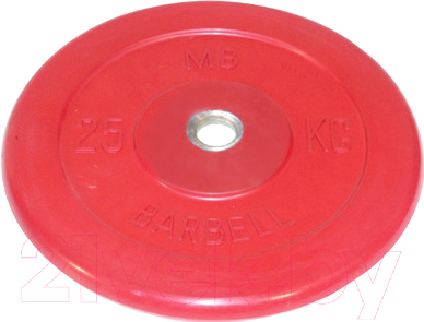 Диск для штанги MB Barbell d26мм 25кг (красный)