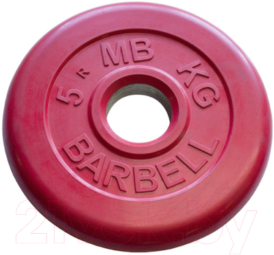 Диск для штанги MB Barbell d26мм 5кг (красный)