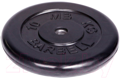 Диск для штанги MB Barbell d26мм 10кг (черный)