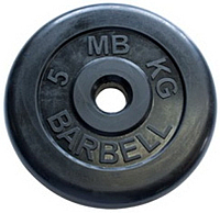 Диск для штанги MB Barbell d26мм 5кг (черный) - 