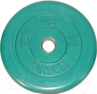 Диск для штанги MB Barbell d31мм 10кг (зеленый)