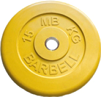 Диск для штанги MB Barbell d31мм 15кг (желтый) - 