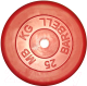Диск для штанги MB Barbell d31мм 25кг (красный) - 