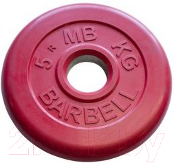 Диск для штанги MB Barbell d31мм 5кг (красный)