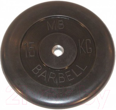 Диск для штанги MB Barbell d31мм 15кг (черный)
