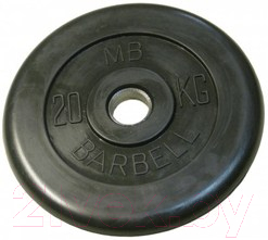 Диск для штанги MB Barbell d31мм 20кг (черный)