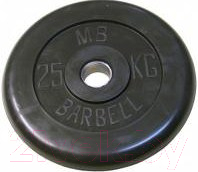 Диск для штанги MB Barbell d31мм 25кг (черный)