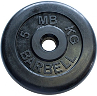 Диск для штанги MB Barbell d31мм 5кг (черный) - 