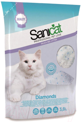 Наполнитель для туалета Sanicat Professional Diamonds (3.8л)