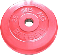 Диск для штанги MB Barbell Олимпийский d 51мм 25кг (красный) - 