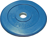 Диск для штанги MB Barbell d51мм 20кг (синий) - 