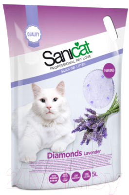 Наполнитель для туалета Sanicat Professional Diamonds Lavender (5л)