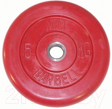 Диск для штанги MB Barbell d51мм 5кг (красный)