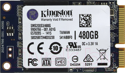 SSD диск Kingston SSDNow mSATA 480GB (SMS200S3/480G)
