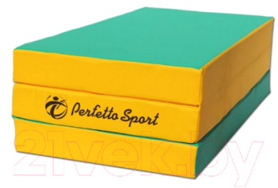 Гимнастический мат Perfetto Sport Складной №4 1x1.5x0.1м (зеленый/желтый)