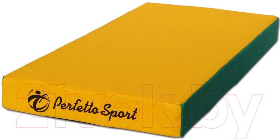 Гимнастический мат Perfetto Sport №1 1x0.5x0.1м (зеленый/желтый)