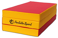 Гимнастический мат Perfetto Sport Складной №4 1x1.5x0.1м (красный/желтый) - 