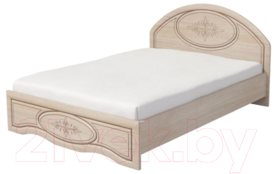 Двуспальная кровать Мебель-Неман Василиса К1-160М (дуб беленый/патина)