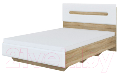Полуторная кровать Мебель-Неман Леонардо МН-026-10-140 (белое дерево/дуб сонома)