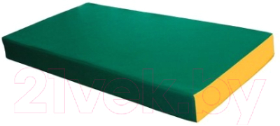 Гимнастический мат KMS sport №1 1x0.5x0.1м (зеленый/желтый)