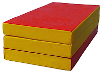 Гимнастический мат KMS sport Складной №4 1x1.5x0.1м (красный/желтый) - 