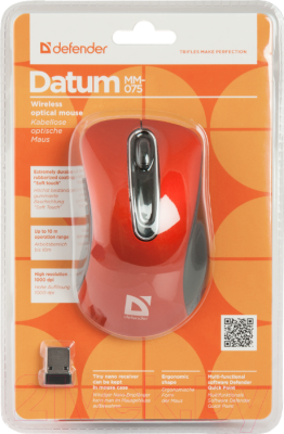 Изображение товара Мышь Defender Datum MM-075 / 52076 (красный)