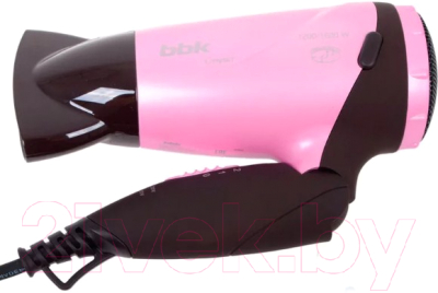 Компактный фен BBK BHD1603i (коричневый/розовый)