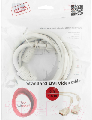 Кабель Cablexpert CC-DVI-6C (белый)