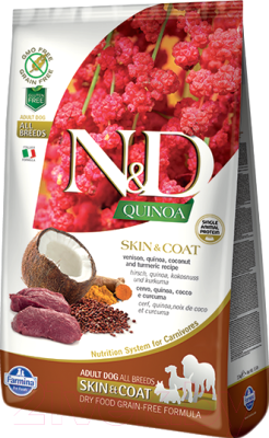 Сухой корм для собак Farmina N&D Grain Free Quinoa Skin&Coat Venison&Coconut (800г)