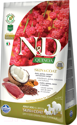 Сухой корм для собак Farmina N&D Grain Free Quinoa Skin&Coat Duck&Coconut (800г)