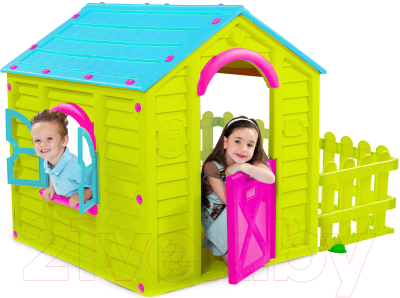 Домик для детской площадки Keter My Garden House / 227657 (зеленый с голубой крышей)