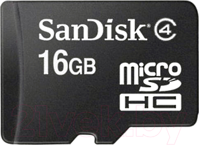 Карта памяти SanDisk MicroSDHC Class 4 16GB (SDSDQM-016G-B35)