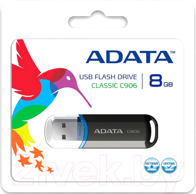 Usb flash накопитель A-data C906 8GB Black (AC906-8G-RBK)