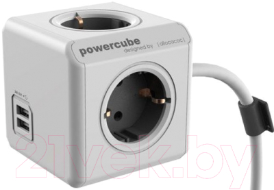 Удлинитель Allocacoc PowerCube Extended USB 1402GY/DEEUPC (1.5м, белый/серый)