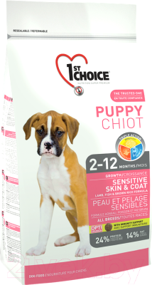 Сухой корм для собак 1st Choice Puppy Sensitive Skin & Coat Lamb, Fish & Brown Rice (6кг)