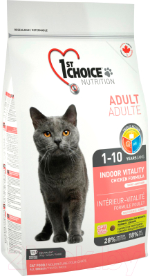 Сухой корм для кошек 1st Choice Adult Indoor Vitality Chicken (2.72кг)