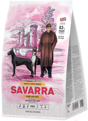 

Корм для собак Savarra, Adult Large Breed Lamb & Rice