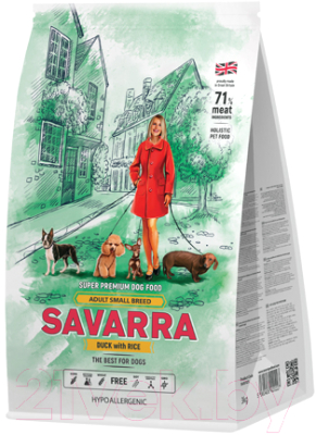 

Корм для собак Savarra, Adult Small Breed Duck & Rice