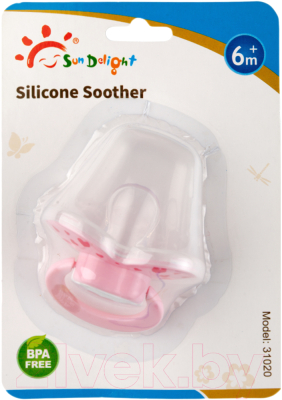 

Пустышка Sun Delight, Розовый, Силиконовая ортодонтическая 6-36 мес / 31020