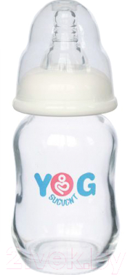 Бутылочка для кормления Sun Delight Стеклянная стандартная / YG5074 (120мл, синий)