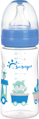 Бутылочка для кормления Sun Delight С широким горлышком / 31497 (260мл, синий)