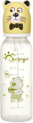 Бутылочка для кормления Sun Delight С декоративной крышечкой / 31017 (250мл, желтый)