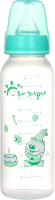 Бутылочка для кормления Sun Delight Стандартная / 31755 (250мл, зеленый)