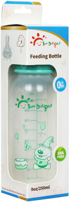 Бутылочка для кормления Sun Delight Стандартная / 31755 (250мл, зеленый)