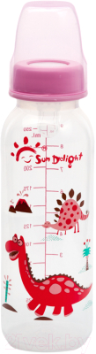 Бутылочка для кормления Sun Delight Стандартная / 31755 (250мл, розовый)