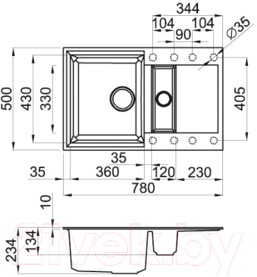 Мойка кухонная Elleci Easy 325 Bianco G52 / LGY32552