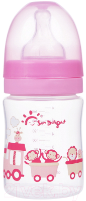 Бутылочка для кормления Sun Delight С широким горлышком / 31565 (160мл, розовый)