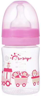 Бутылочка для кормления Sun Delight С широким горлышком / 31567 (160мл, розовый)